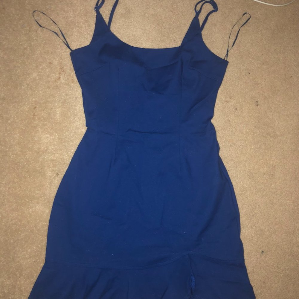 Royal Blue Superdown Ruffle Dress - Picture 3 of 4